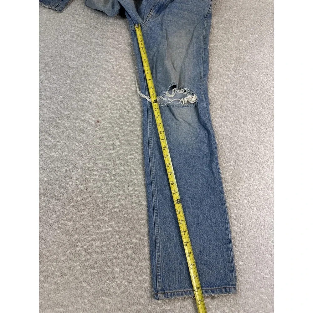 Reformation Jeans Womens‎ 26 Blue Zoe High Rise Loose Ripped Distressed Montauk